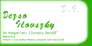 dezso ilovszky business card